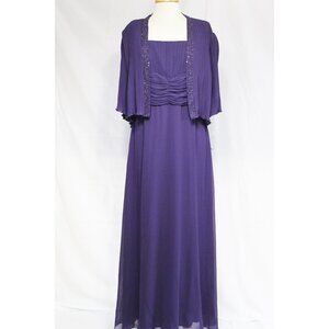 Nox Anabel #556 Women's Formal Gown With Jacket-Size L-Eggplant-New W/Tags